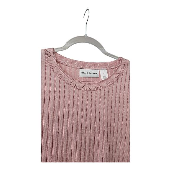 Alfred Dunner NWT Womens LG Pink Sweater Knit Short Sleeves USA - Picture 3 of 10